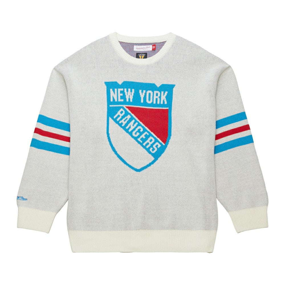 New York Rangers Mitchell & Ness Centennial Retro Logo Sweater - Cream - NHL