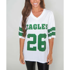 Saquon Barkley Philadelphia Eagles Cuce Women's Crystal V-Neck Tunic White | NFL