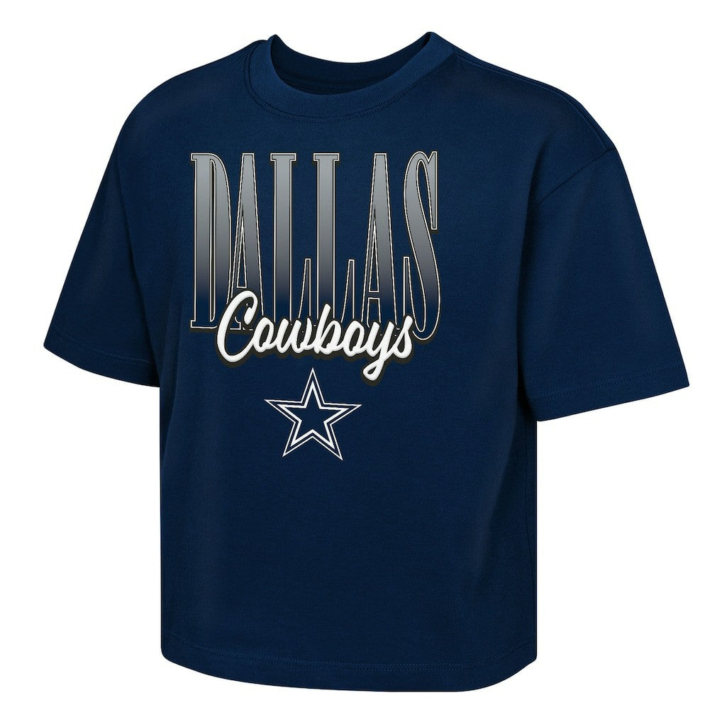 Dallas Cowboys Outerstuff Girls Youth Big City Boxy T-Shirt Navy | NFL