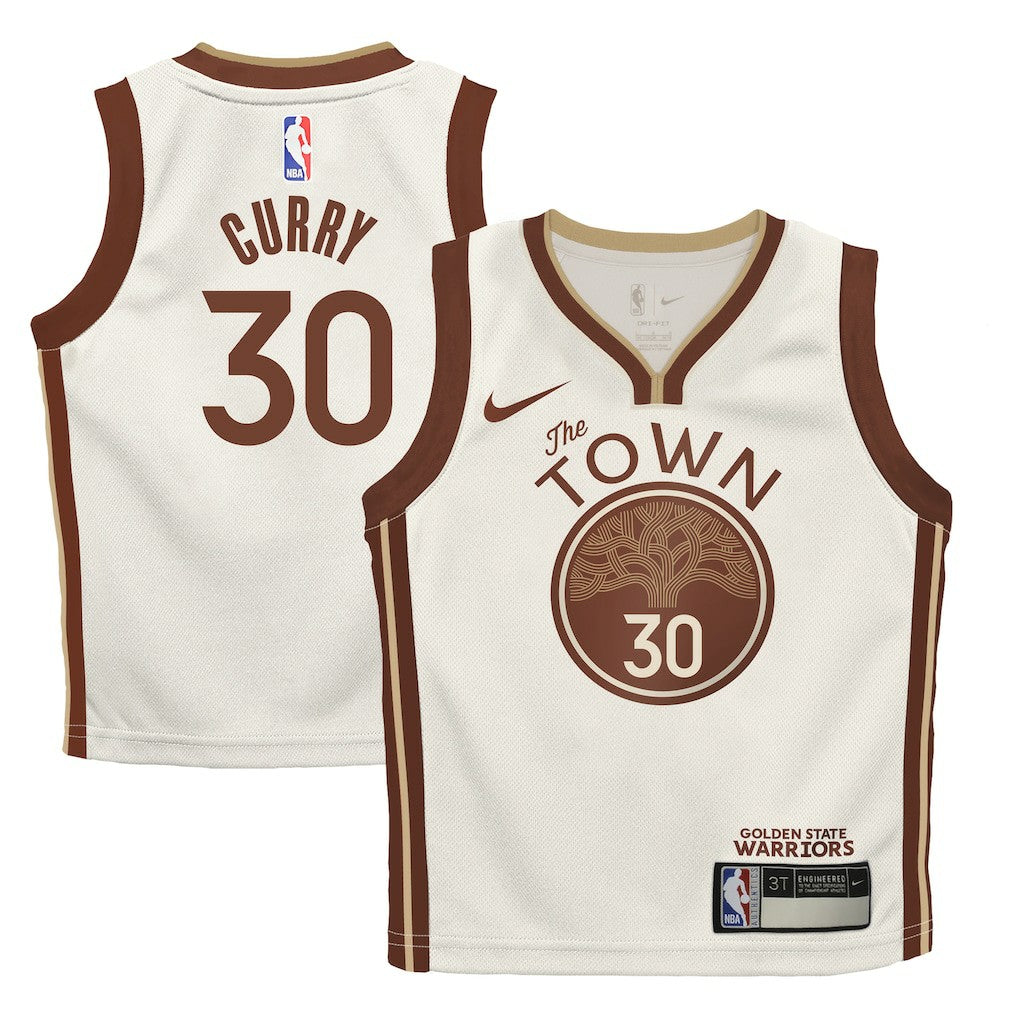 Stephen Curry Golden State Warriors Preschool 2025/26 City Edition Swingman Jersey Tan - NBA