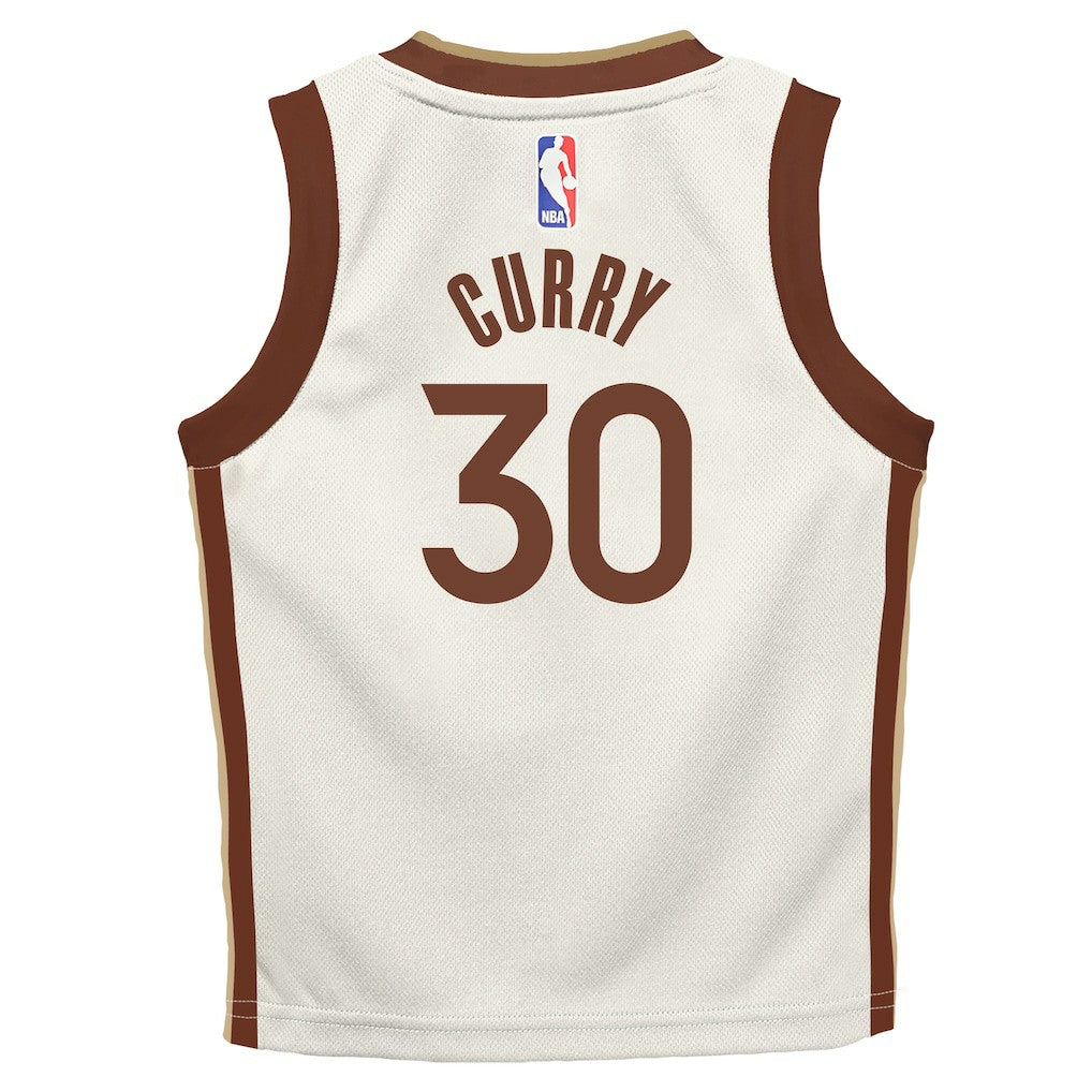 Stephen Curry Golden State Warriors Preschool 2025/26 City Edition Swingman Jersey Tan - NBA