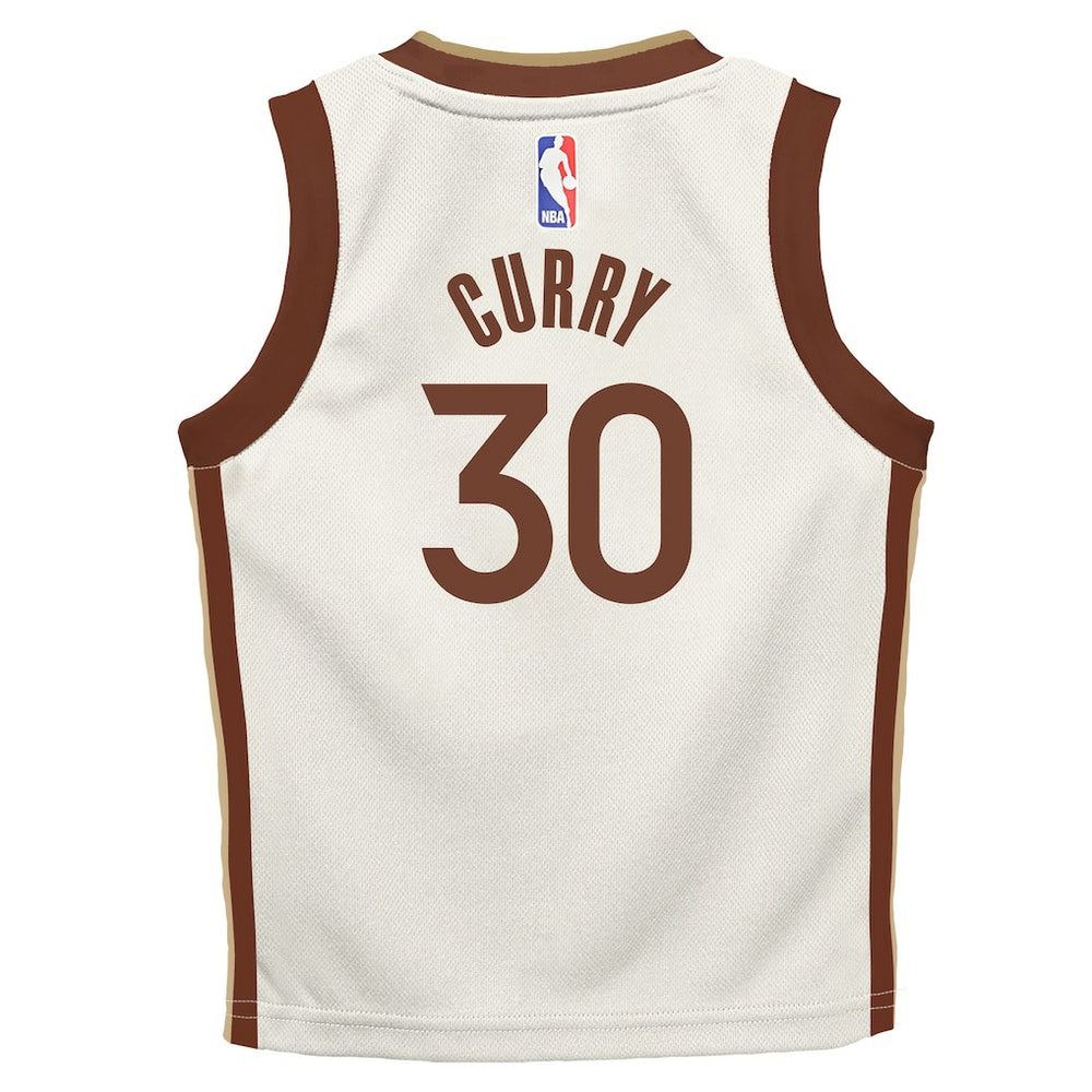 Stephen Curry Golden State Warriors Preschool 2025/26 City Edition Swingman Jersey Tan - NBA