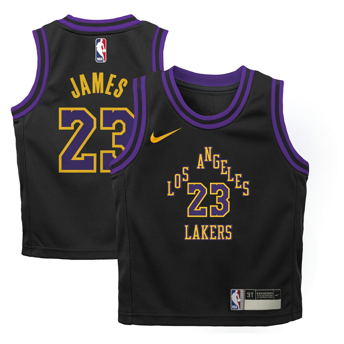 LeBron James Los Angeles Lakers Preschool 2025/26 City Edition Swingman Jersey Black - NBA