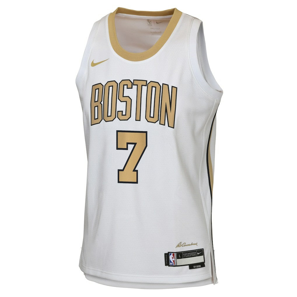 Jaylen Brown Boston Celtics Youth 2025/26 City Edition Swingman Jersey White - NBA