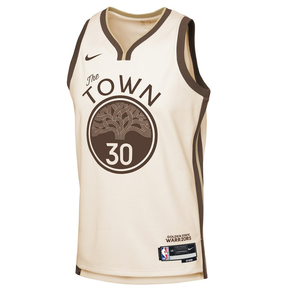 Stephen Curry Golden State Warriors Youth 2025/26 City Edition Swingman Jersey Tan - NBA
