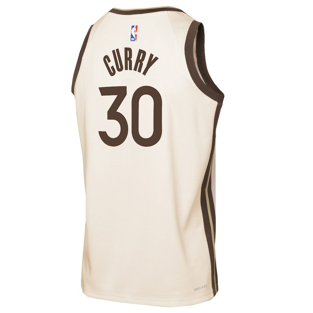Stephen Curry Golden State Warriors Youth 2025/26 City Edition Swingman Jersey Tan - NBA