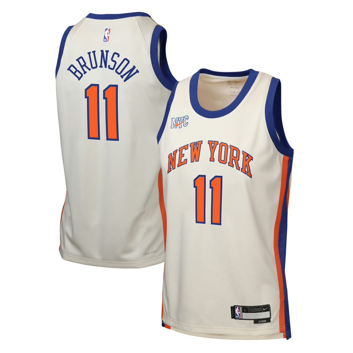 Jalen Brunson New York Knicks Youth 2025/26 City Edition Swingman Jersey Cream - NBA