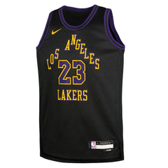 LeBron James Los Angeles Lakers Youth 2025/26 City Edition Swingman Jersey Black - NBA