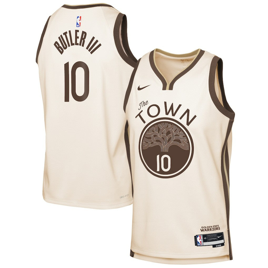 Jimmy Butler III Golden State Warriors Youth 2025/26 City Edition Swingman Jersey Tan - NBA