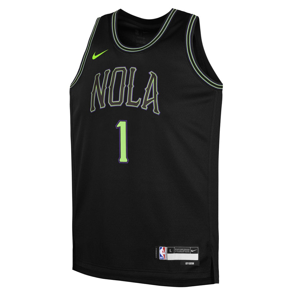 Zion Williamson New Orleans Pelicans Youth 2025/26 City Edition Swingman Jersey Black - NBA