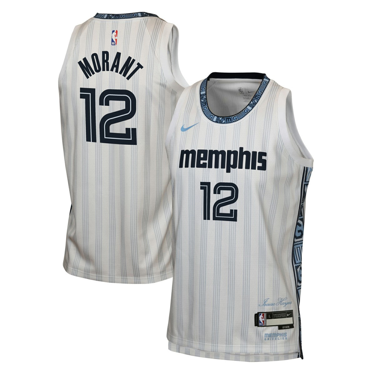 Ja Morant Memphis Grizzlies Youth 2025/26 City Edition Swingman Jersey White - NBA