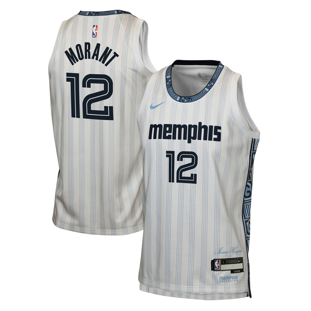Ja Morant Memphis Grizzlies Youth 2025/26 City Edition Swingman Jersey White - NBA