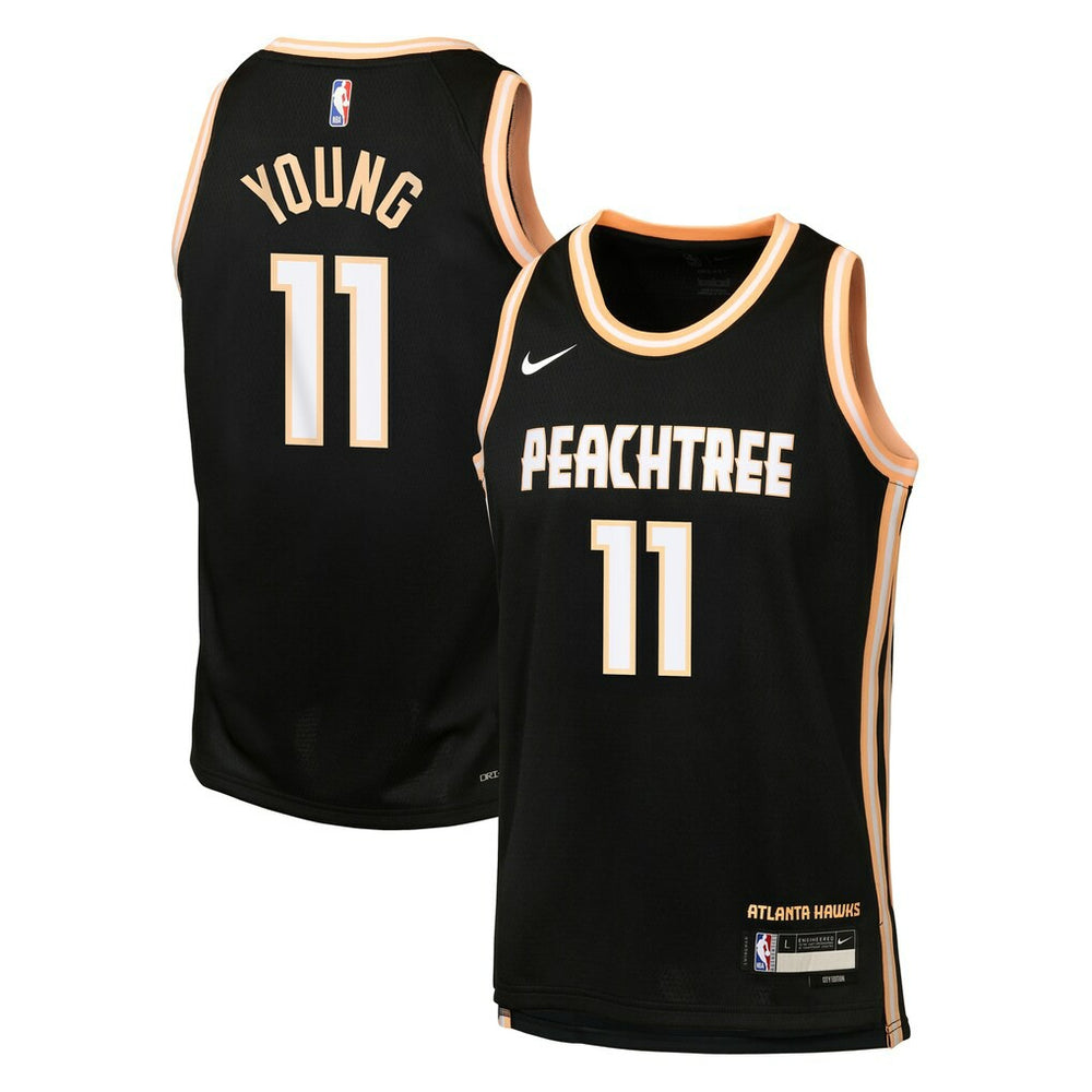 Trae Young Atlanta Hawks Youth 2025/26 City Edition Swingman Jersey Black - NBA
