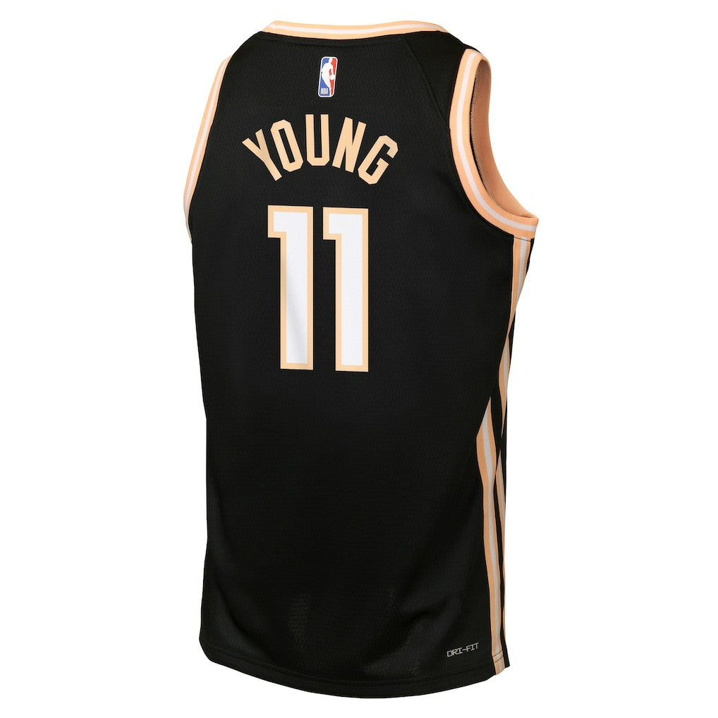 Trae Young Atlanta Hawks Youth 2025/26 City Edition Swingman Jersey Black - NBA