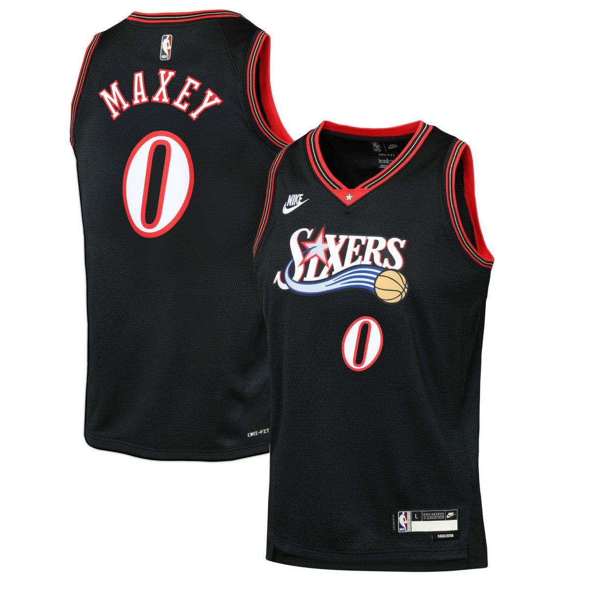 Tyrese Maxey Philadelphia 76ers Youth Swingman Jersey Classic Edition Black - NBA