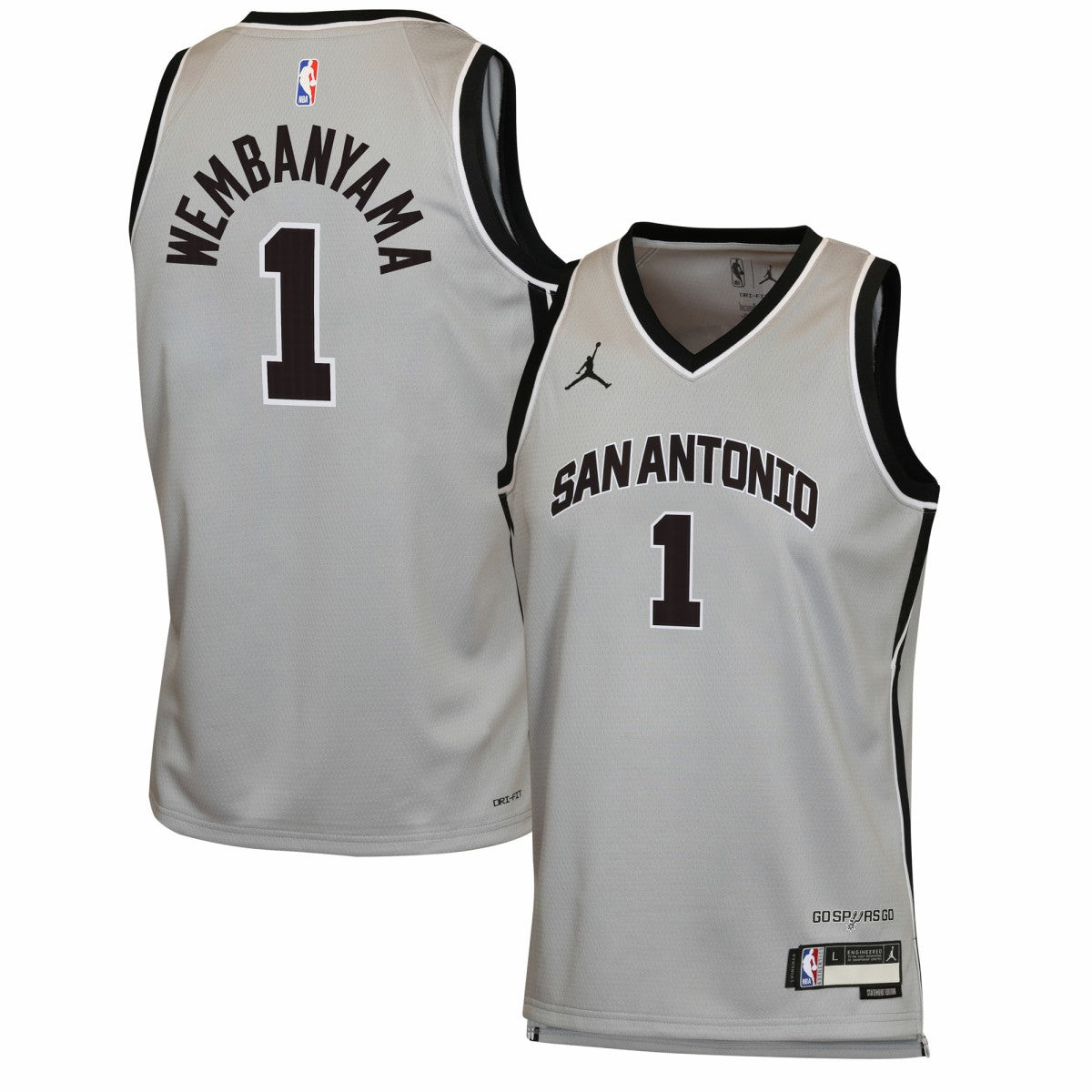 Victor Wembanyama San Antonio Spurs Jordan Brand Youth Swingman Jersey Statement Edition Silver - NBA