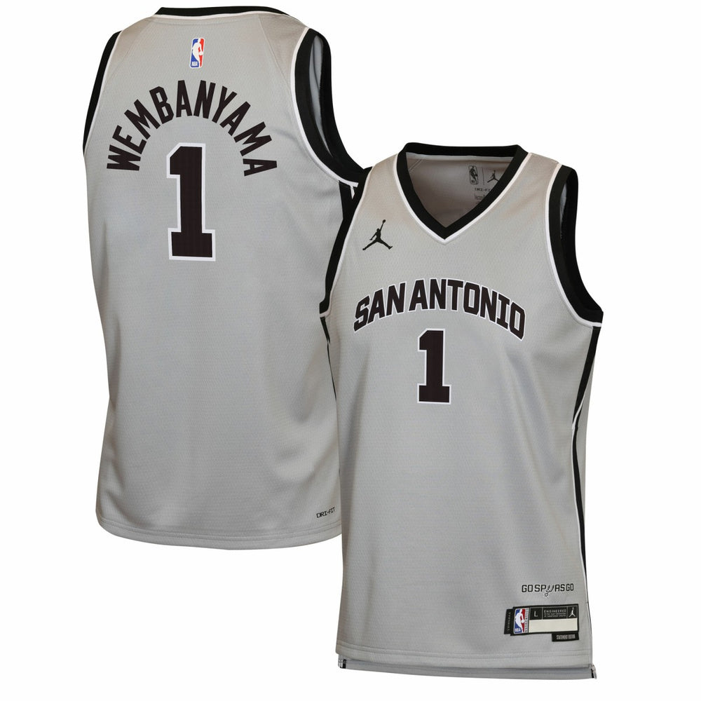 Victor Wembanyama San Antonio Spurs Jordan Brand Youth Swingman Jersey Statement Edition Silver - NBA