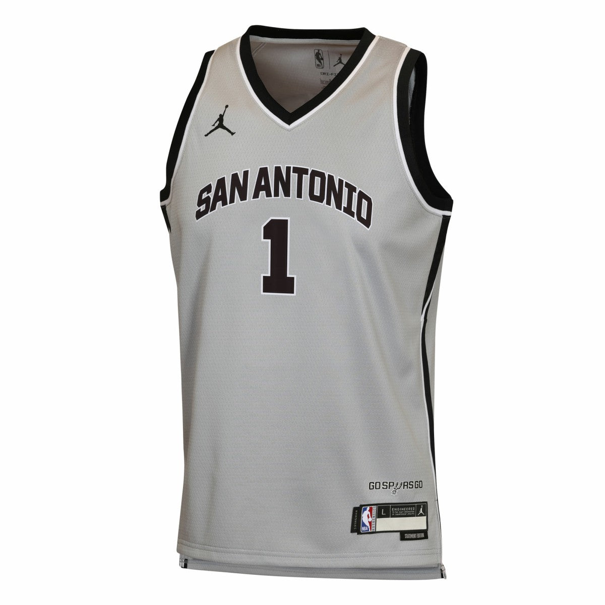 Victor Wembanyama San Antonio Spurs Jordan Brand Youth Swingman Jersey Statement Edition Silver - NBA