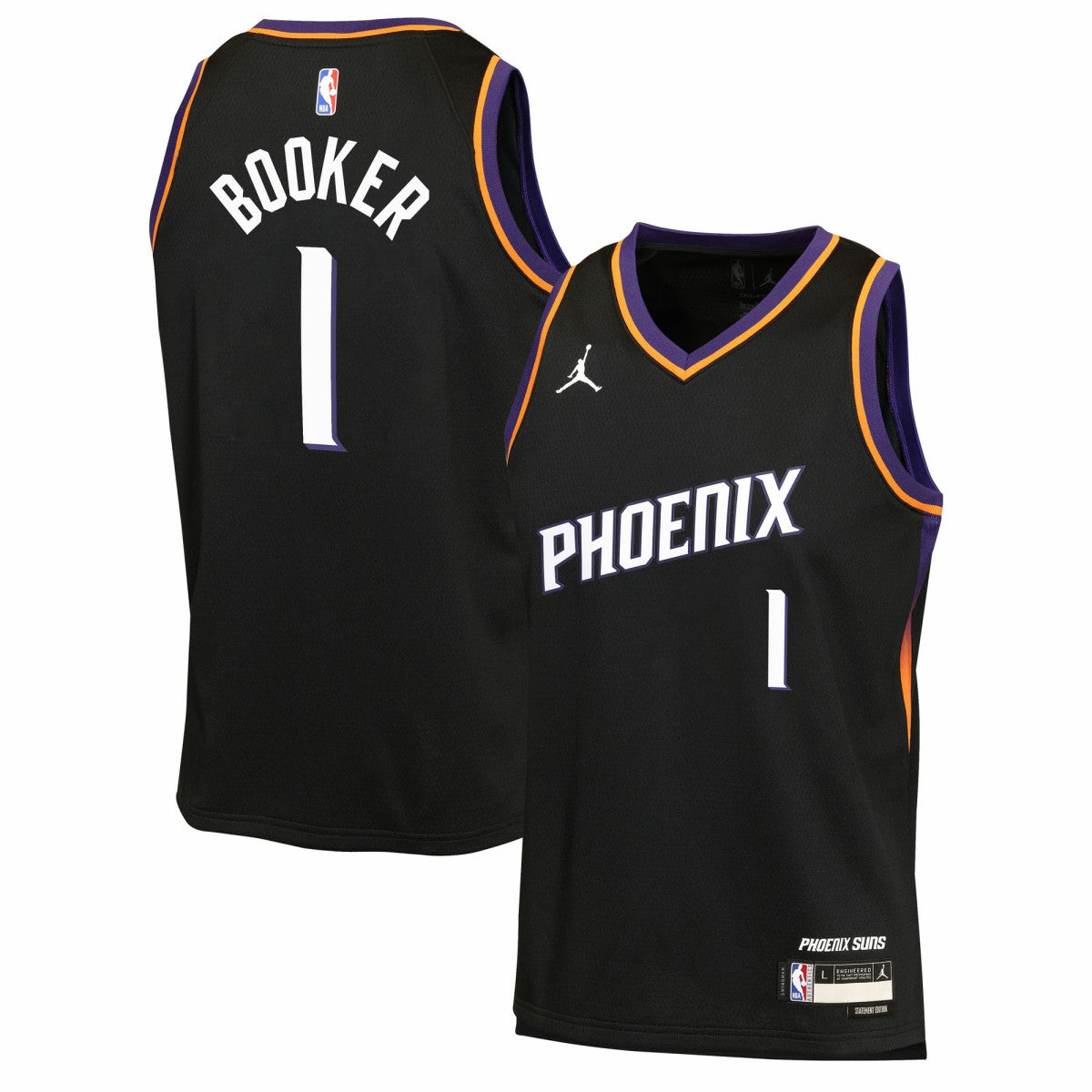 Devin Booker Phoenix Suns Jordan Brand Youth Swingman Jersey Statement Edition Black - NBA