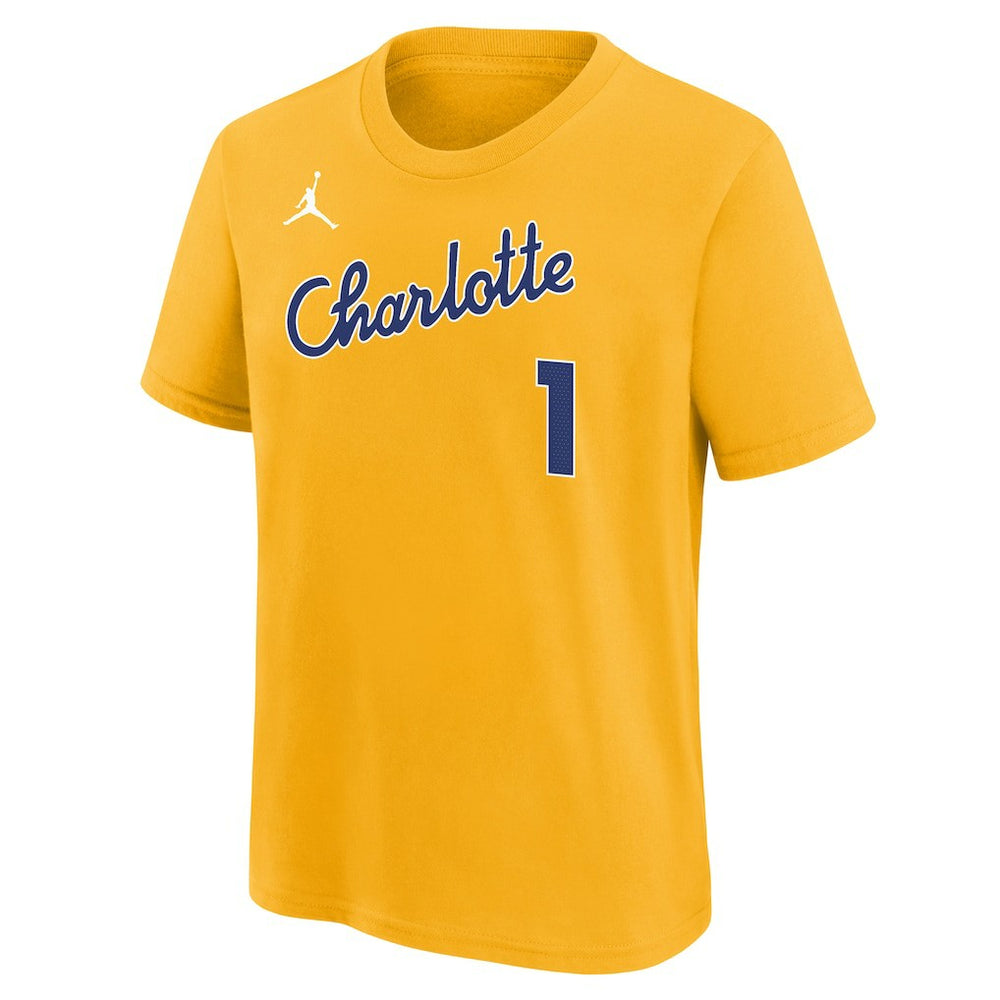 LaMelo Ball Charlotte Hornets Youth 2025/26 City Edition Name & Number T-Shirt Yellow - NBA