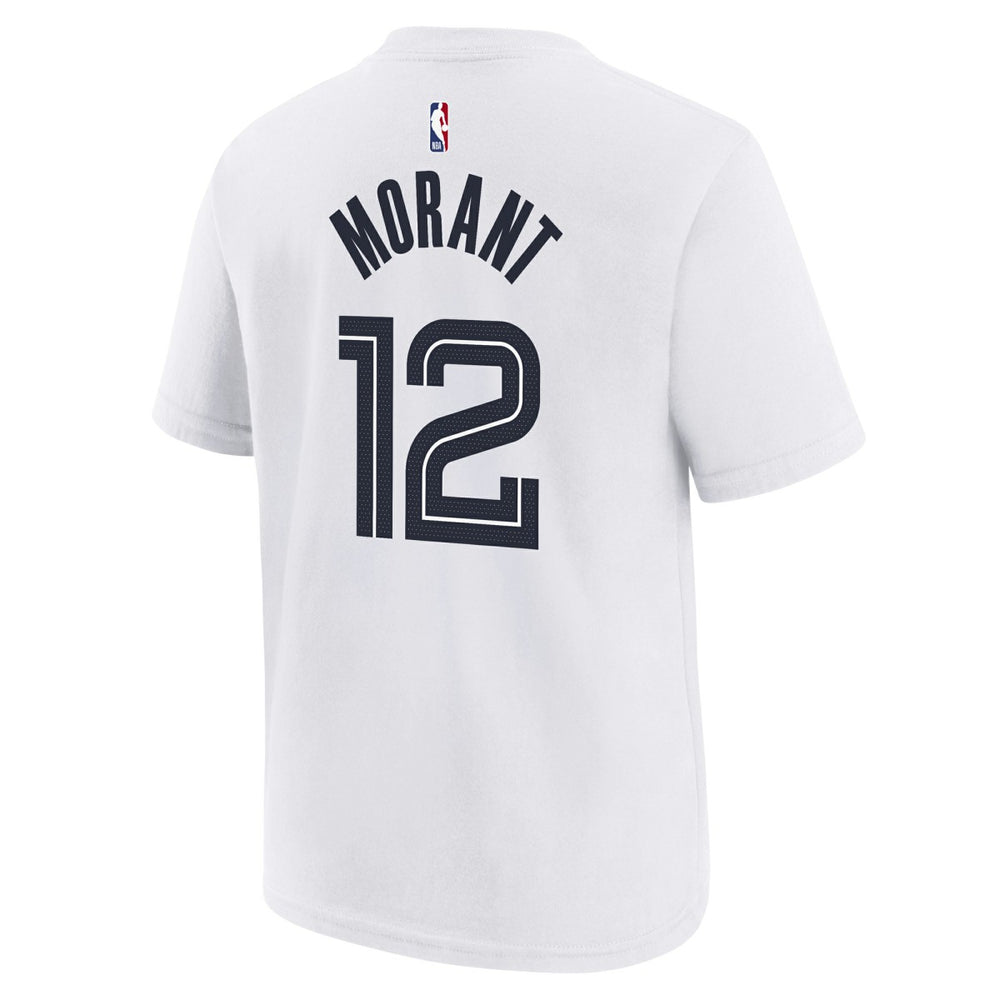 Ja Morant Memphis Grizzlies Youth 2025/26 City Edition Name & Number T-Shirt White - NBA