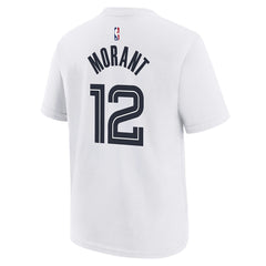 Ja Morant Memphis Grizzlies Youth 2025/26 City Edition Name & Number T-Shirt White - NBA