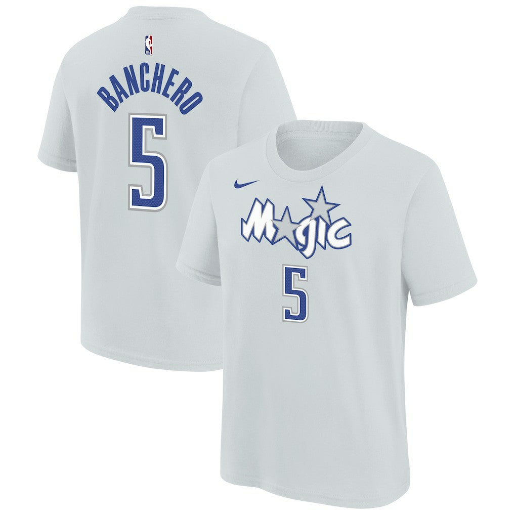 Paolo Banchero Orlando Magic Youth 2025/26 City Edition Name & Number T-Shirt Silver - NBA