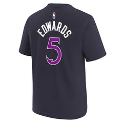 Anthony Edwards Minnesota Timberwolves Youth 2025/26 City Edition Name & Number T-Shirt Purple - NBA