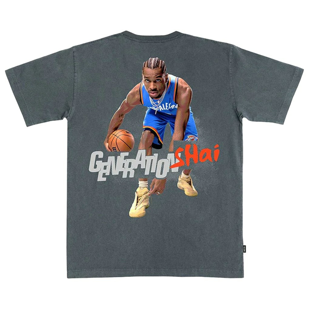 Shai Gilgeous-Alexander Oklahoma City Thunder SLAM Unisex February/March 2025 Cover Graphic Remix T-Shirt Charcoal - NBA