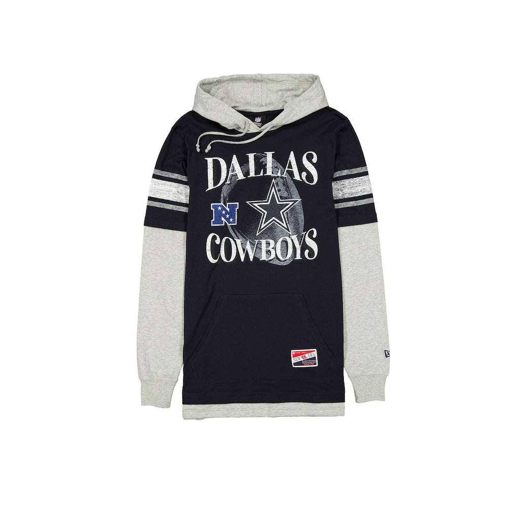 Dallas Cowboys New Era Twofer Layered Long Sleeve Hoodie T-Shirt Navy | NFL