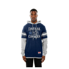 Dallas Cowboys New Era Twofer Layered Long Sleeve Hoodie T-Shirt Navy | NFL