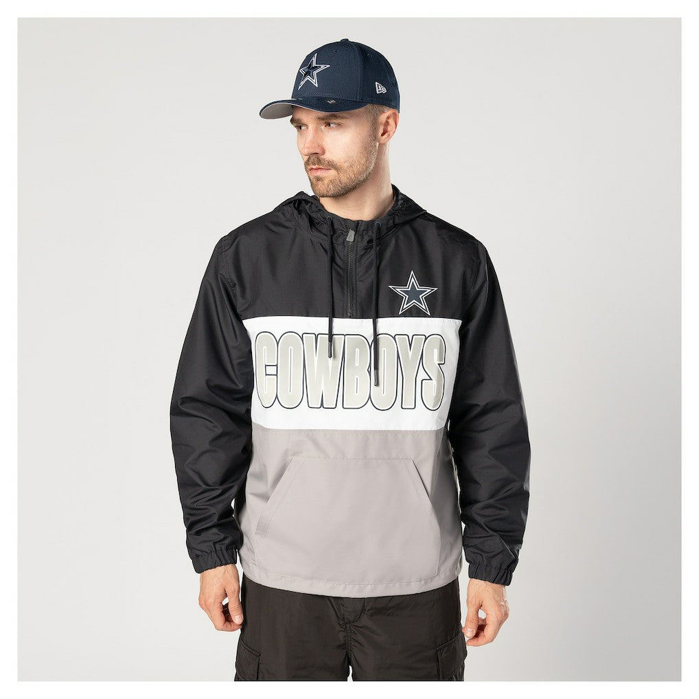 Dallas Cowboys New Era Ripstop Quarter-Zip Hooded Windbreaker Navy | NFL