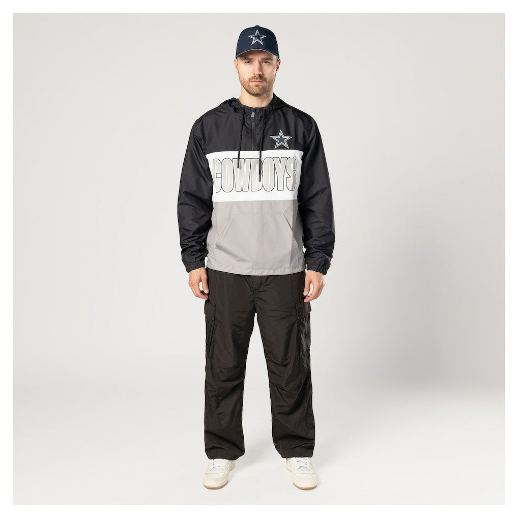 Dallas Cowboys New Era Ripstop Quarter-Zip Hooded Windbreaker Navy | NFL
