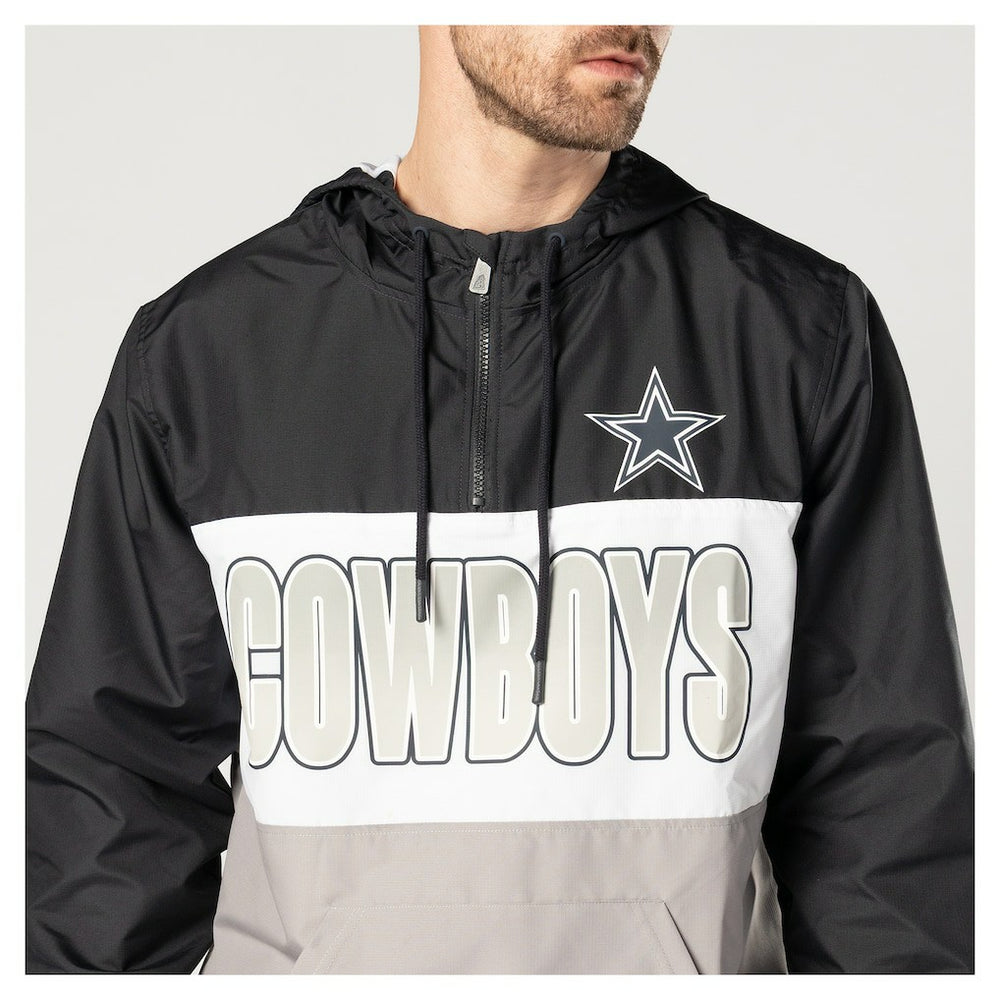 Dallas Cowboys New Era Ripstop Quarter-Zip Hooded Windbreaker Navy | NFL