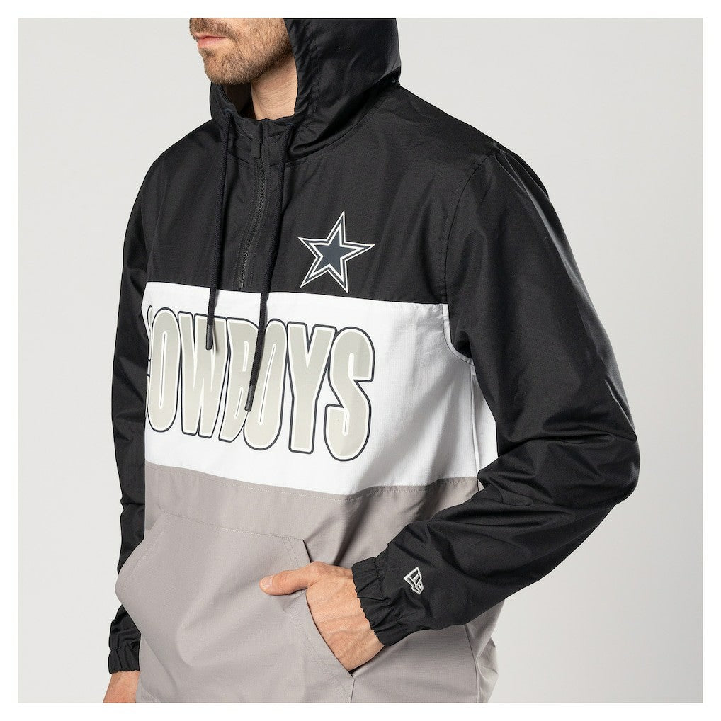 Dallas Cowboys New Era Ripstop Quarter-Zip Hooded Windbreaker Navy | NFL