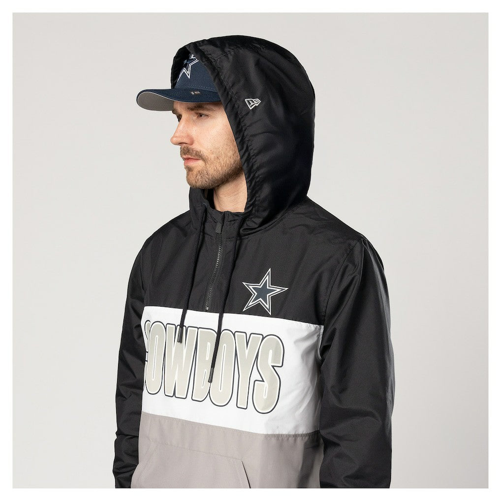 Dallas Cowboys New Era Ripstop Quarter-Zip Hooded Windbreaker Navy | NFL