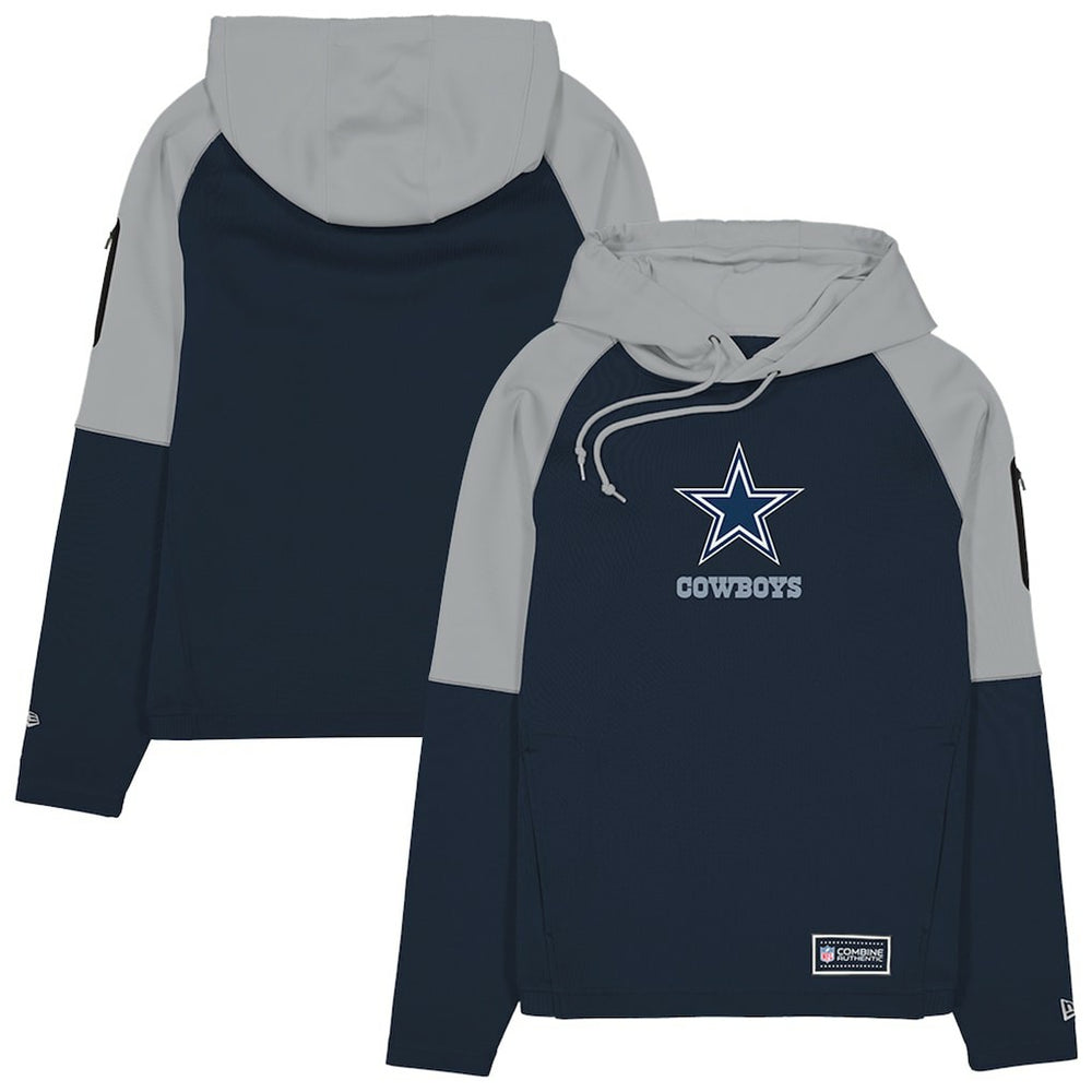 Dallas Cowboys New Era Combine Authentic Color Block Raglan Pullover Hoodie Navy | NFL