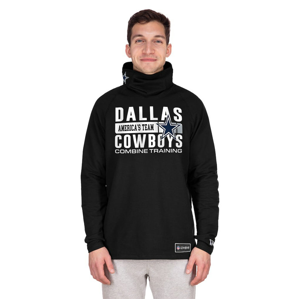 Dallas Cowboys New Era Functional Fandom Balaclava Helmet Stripe Tri-Blend Hoodie Black | NFL