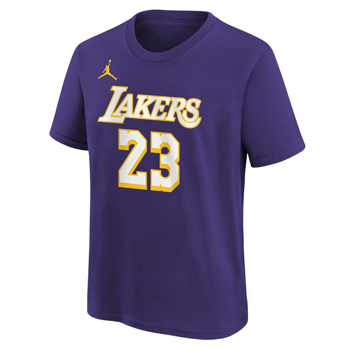 LeBron James Los Angeles Lakers Jordan Brand Youth Statement Edition Name & Number T-Shirt Purple - NBA