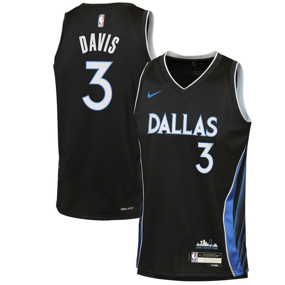 Anthony Davis Dallas Mavericks Youth 2025/26 City Edition Swingman Jersey Black - NBA