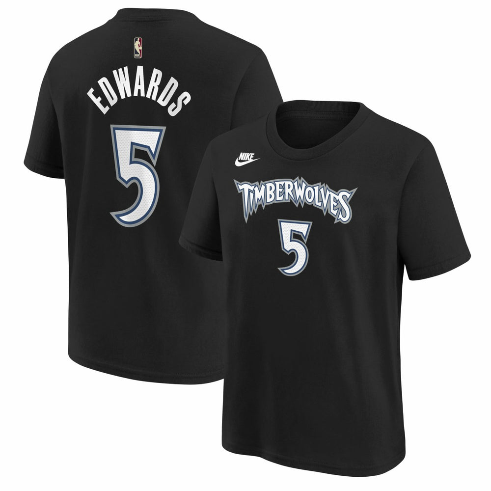 Anthony Edwards Minnesota Timberwolves Youth Name & Number T-Shirt Classic Edition Black - NBA