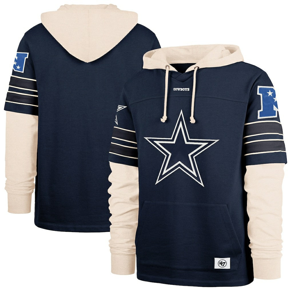 Dallas Cowboys '47 Split Zone Cornerback Duo Hoodie Navy | 47 brand