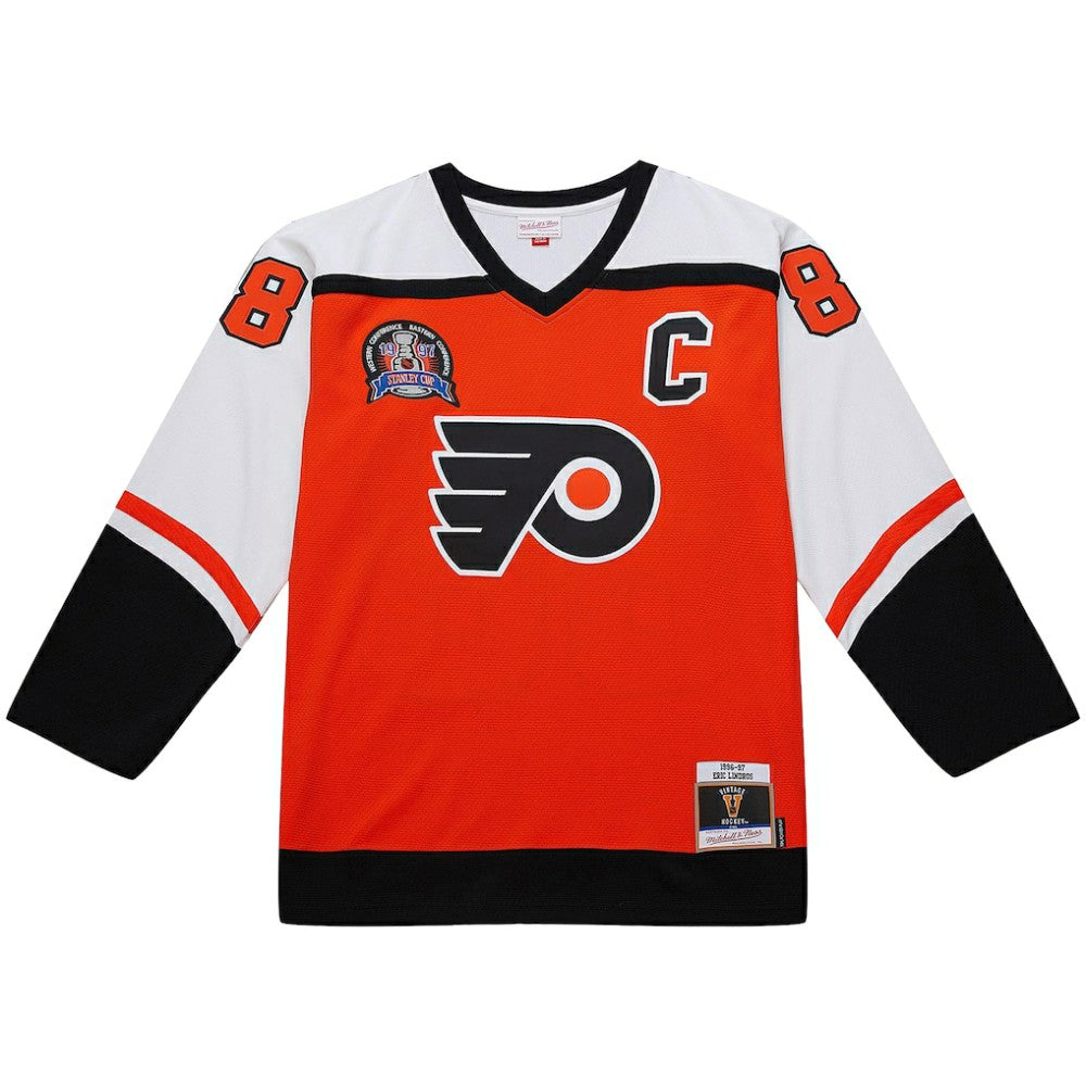 Eric Lindros Philadelphia Flyers Mitchell & Ness Big & Tall 1996-97 Blue Line 2.0 Jersey - Orange - NHL