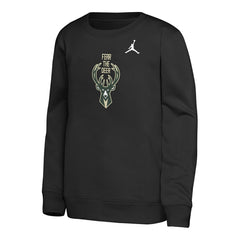 Milwaukee Bucks Jordan Brand Youth Courtside Statement Edition Sweatshirt Black - NBA