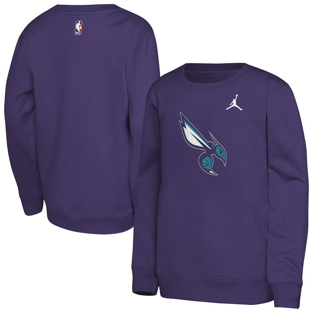 Charlotte Hornets Jordan Brand Youth Courtside Statement Edition Sweatshirt Purple - NBA