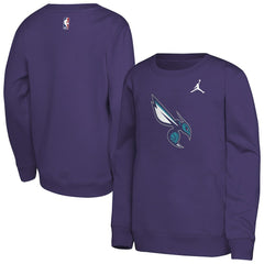 Charlotte Hornets Jordan Brand Youth Courtside Statement Edition Sweatshirt Purple - NBA