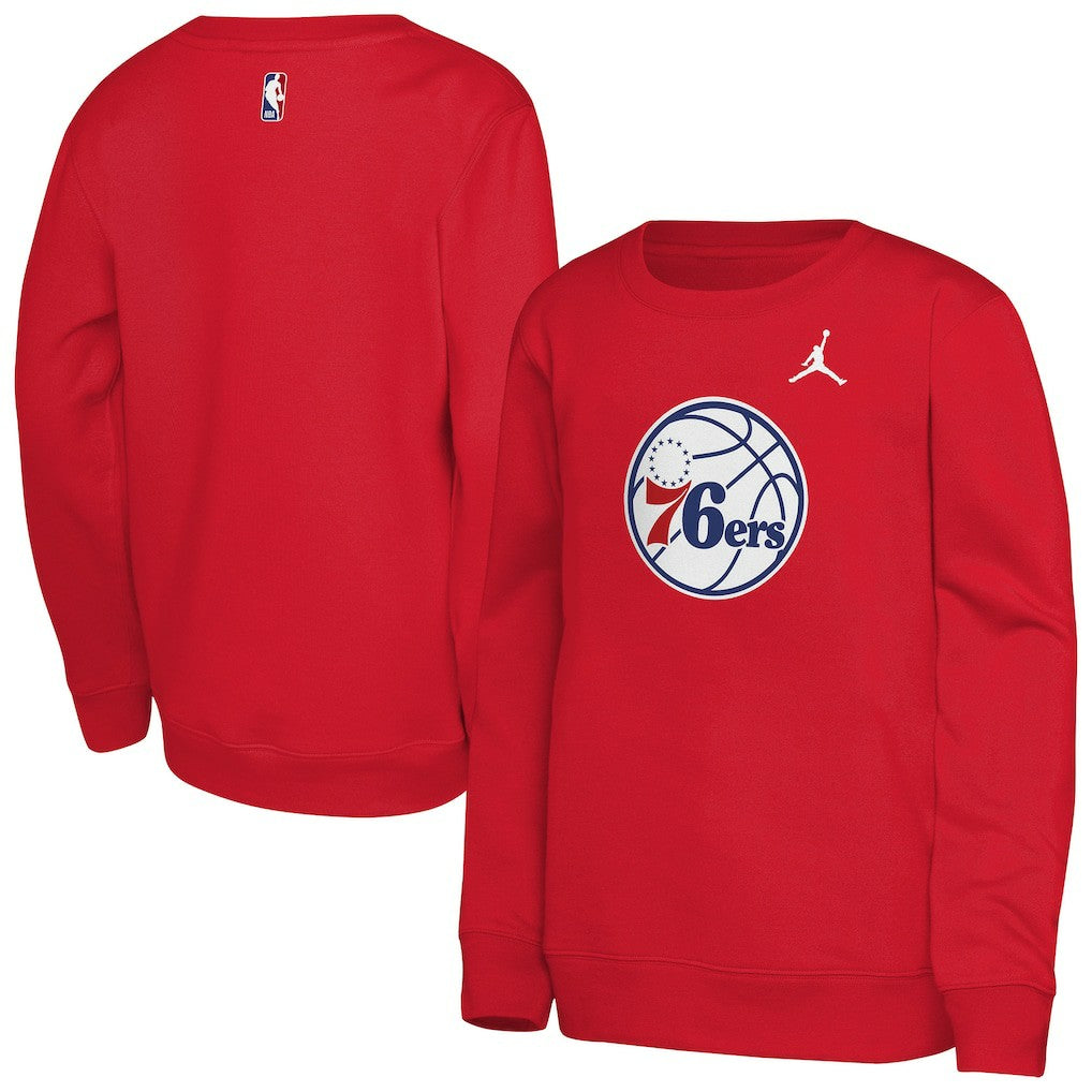 Philadelphia 76ers Jordan Brand Youth Courtside Statement Edition Sweatshirt Red - NBA