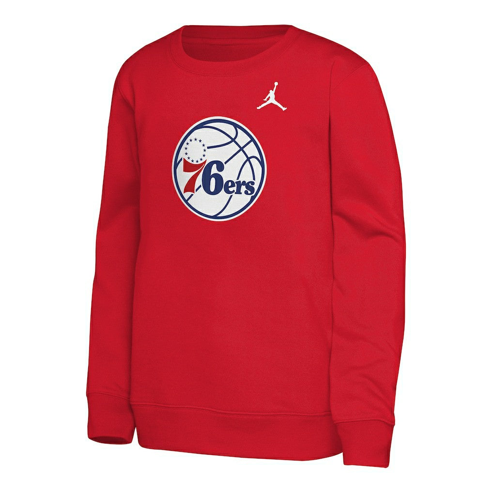 Philadelphia 76ers Jordan Brand Youth Courtside Statement Edition Sweatshirt Red - NBA