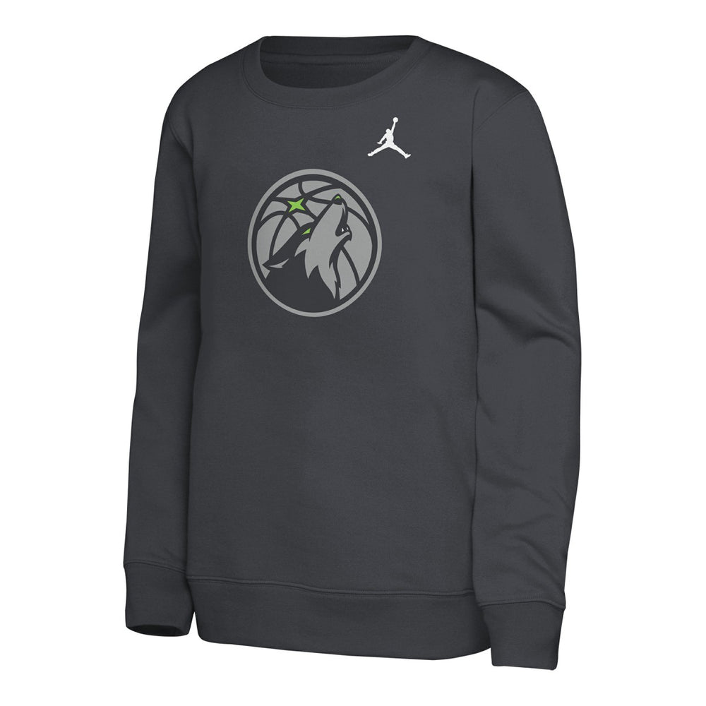 Minnesota Timberwolves Jordan Brand Youth Courtside Statement Edition Sweatshirt Gray - NBA