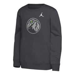 Minnesota Timberwolves Jordan Brand Youth Courtside Statement Edition Sweatshirt Gray - NBA